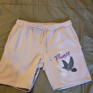 Prince Athletic Shorts Purple Black Bird Design